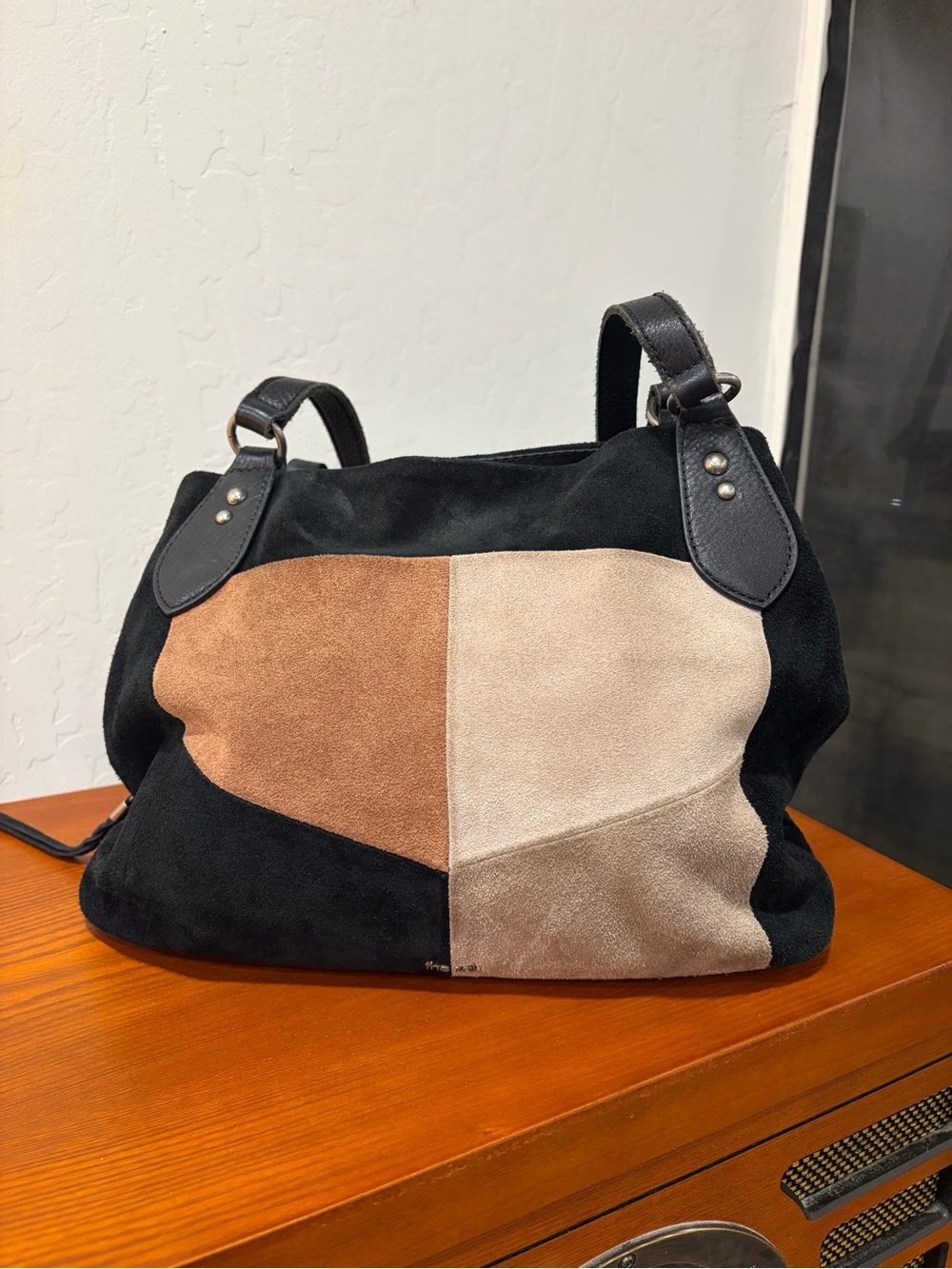 The Sak Melrose Suede Color Block Shoulder Bag